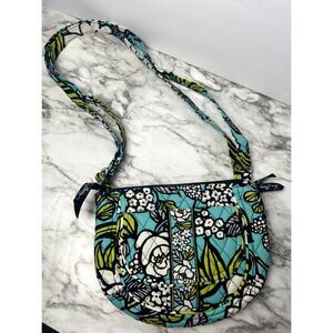 Vera Bradley Crossbody Floral Print Green Teal White Island Blooms NWOT